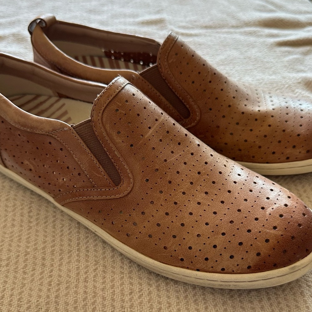 Taos Tan Perforated Leather Slip-On Shoes - Picture 6 of 6